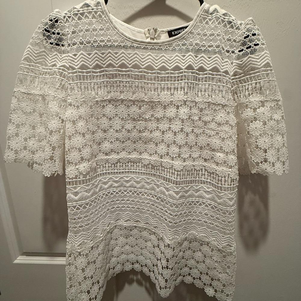 Expresss White Lace Top
